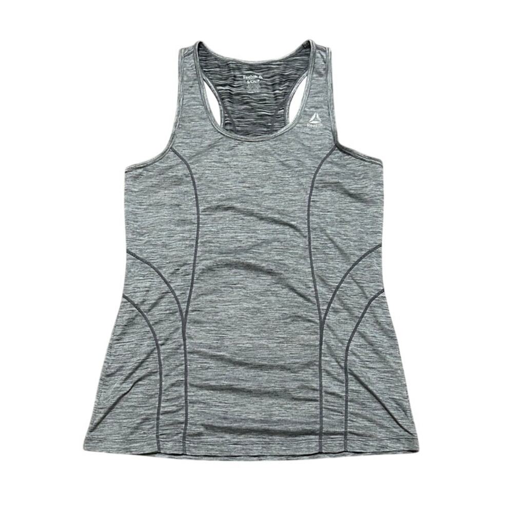 Reebok Womens Small Gray Racerback Athletic Tank Top Workout Gym Activewear